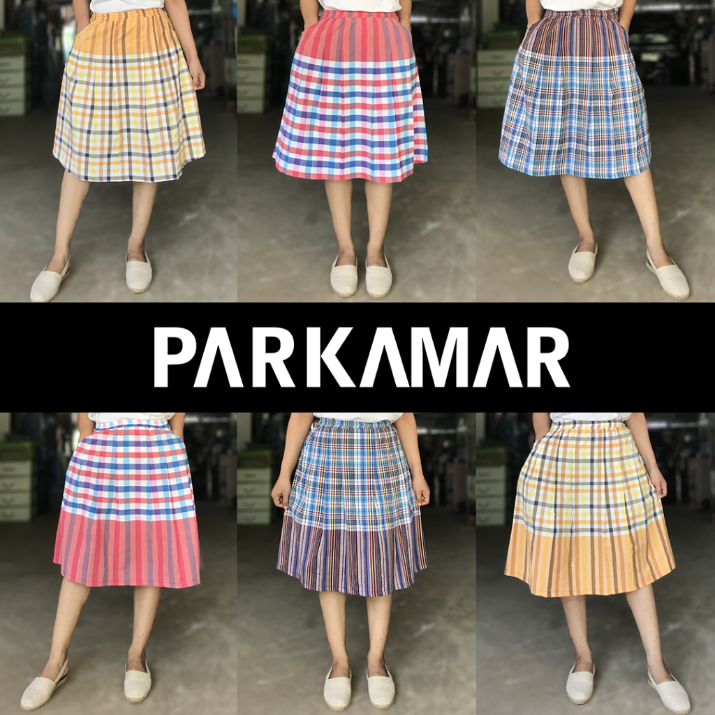 กระโปรง ผ้าขาวม้า F ฟรีไซส์ ผ้าฝ้าย ผ้าไทย PARKAMAR ใส่เที่ยว ใส่เล่น ใส่สบาย