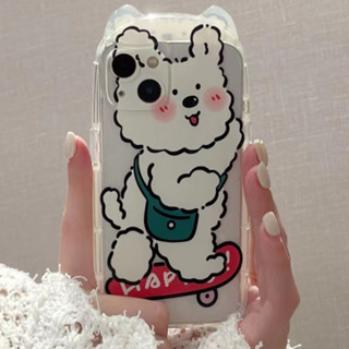 🎁ส่งของขวัญ🎁เคสไอโฟน สำหรับ 11 14 for iPhone Case 13 12 Pro Max  น่ารัก สเก็ตบอร์ด ลูกสุนัข กันกระแทก เคสนิ่ม เคสโทรศัพท