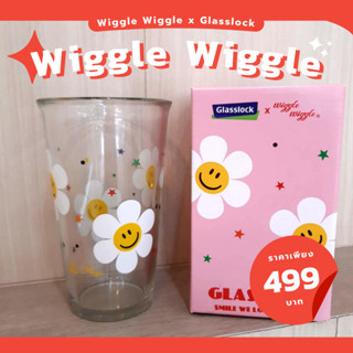 (พร้อมสง!!) Wiggle Wiggle x Glasslock Glass Cup 500ml แก้วน้ำลาย Smile we loves