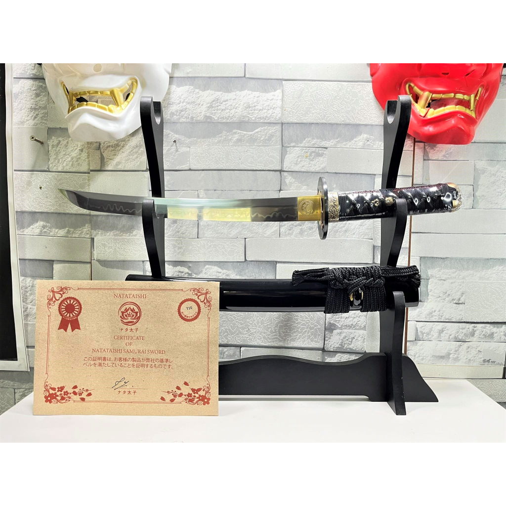 ดาบ ซามูไร T10 คาตานะ ฮาม่อนแท้ ขนาด ทันโตะ ค่าย NATATHISHI พร้อมใบเซอร์ พร้อมส่ง