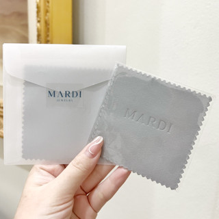 Mardi Jewelry ผ้าเช็ดเงิน ผ้าเช็ดทำความสะอาดเครื่องประดับ Silver Polishing Cloths ขนาด 8*8 cm 1 ชิ้น ผ้าขัดเงินอย่างดี