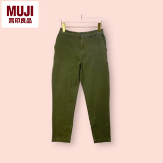 กางเกง MUJI ผ้าคอตต้อนผสมสเปนเดค ไซด์ -  S   เอว 27-30 สะโพก 37-39 ยาว 36 นิ้ว กางเกงทรงสวยมาก ขาสวย ผ้าดีทิ้งตัวสวย