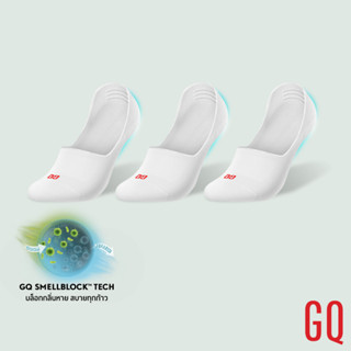 GQ SMELLBLOCK™ Socks Every Day No Show ถุงเท้าบล็อกกลิ่น ถุงเท้าข้อสั้น รุ่นอเวรี่เดย์ สีขาว แพ็ค 3