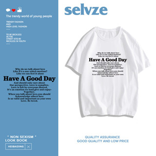 SELVZE （พร้อมส่งจากกทม มาถึงใน 3วัน）เรียบง่าย พิมพ์ลาย เสื้อยืดขาวผู้หญิง ดูดเหงื่อ ระบายบรรยากาศได้ ไมโครยืดหยุ่น T0006