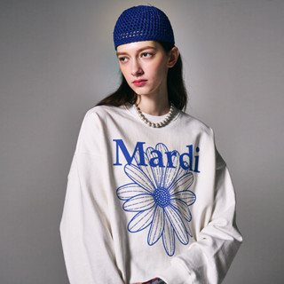 Mardi Mercredi SWEATSHIRT FLOWERMARDI_WHITE VIVIDBLUE direct shipiing from korea