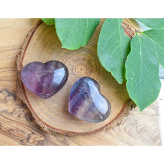 1 Pc Purple Fluorite Hearts, Fluorite Puff Hearts - Healing Crystals, Stability Crystal, Cleansing Crystal