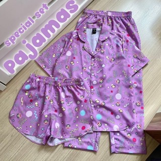 ꕥ ℕ𝔼𝕎 𝔸ℝℝ𝕀𝕍𝔸𝕃 ꕥ purefloral pajamas ชุดนอนเซ็ตขายาว/ขาสั้น ลายลิงเวฟ