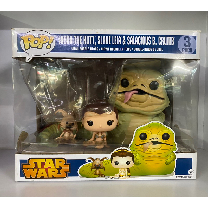 Funko Pop Jabba the Hutt, Slave Leia & Salacious B. Crumb Star Wars 3 Pack