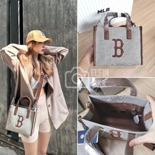 MLB Canvas Tote/Bucket Bag -NY/ B กระเป๋าสะพาย กระเป๋าถือ กระเป๋าผ้าแคนวาส สีดำ สีน้ำตาล สีเทา สีขาว