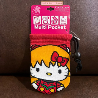 ถุงใส่ขวดน้ำเล็ก/ใส่ของ Evangelion x Hello Kitty Multi Pocket สีแดง (ปี 2012) * ของสะสม