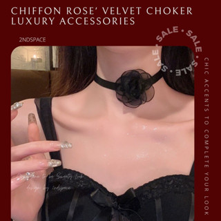 🔥SALE🔥โช้กเกอร์กำมะหยี่✨แต่งดอกไม้สุดแซ่บ🌹Party Look💃Sexy Rose Choker✨🌹พร้อมส่งนะค้า