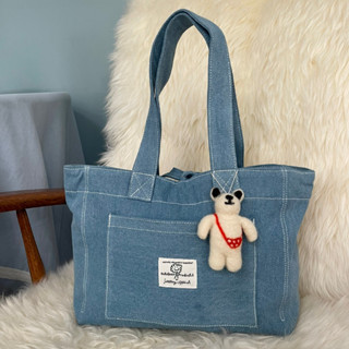 Something mini tote bag light denim