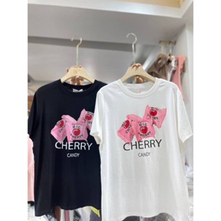 เสื้อยืดลายลูกอม Cherry(cherry)ป้าย its me basic