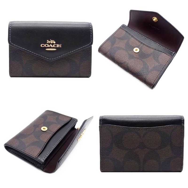 แท้ % Flap Card Case In Signature Canvas