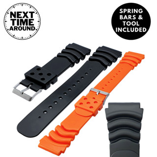 สายนาฬิกา PU Rubber Watch Strap Divers Waterproof 20mm 22mm