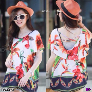 CS4473 เสื้อเชิ้ตลายดอก floral shirt