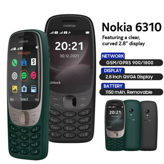 NOKIA 6310 ฟีเจอร์โฟน 100% สองซิม โทรศัพท์ปุ่มกด ภาษาไทย เหมาะสำหรับผู้สูงอายุและเด็ก รับประกัน 1 ปี