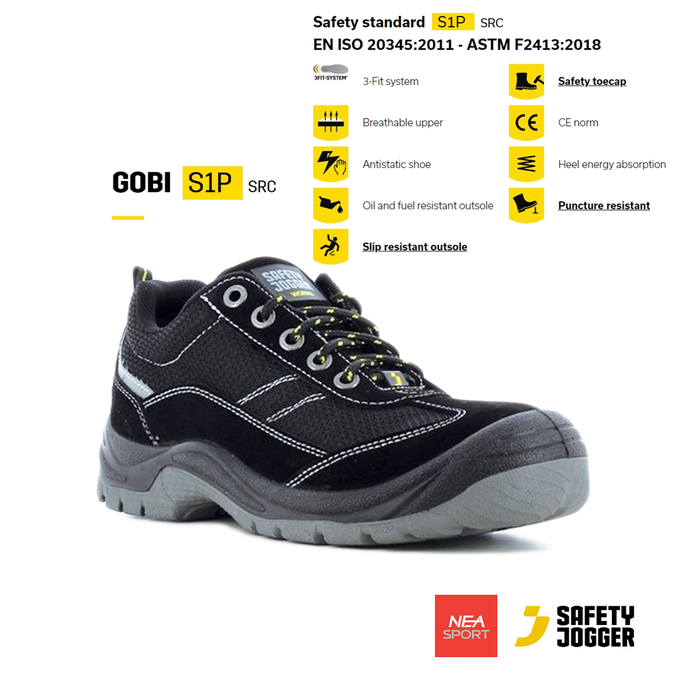 [ลด30% เก็บโค้ด 2509FASHDD] SAFETY JOGGER - GOBI S1P รองเท้าเซฟตี้ หัวเหล็ก พื้นกันการเจาทะลุ รองเท้านิรภัย