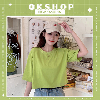 QKshop ขายดี✨เสื้อยืดแฟชั่น เสื้อครอปสำหรับคุณสาวๆ คุณภาพดีมากราคาดีๆแบบนี้ใครจะอดใจไหวคะ รีบมาตำ📌