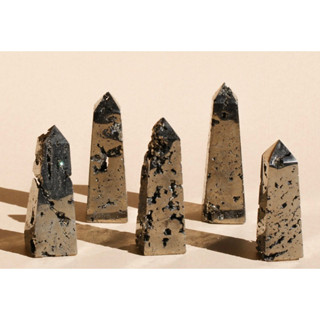 1 Pc Natural Druzy Pyrite Tower 4-7 cm size Best quality for Wealth aboundance