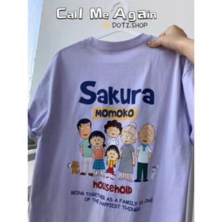 เสื้อยืด Oversize Call Me Again Sakura Momoko น่ารักมาก คอตตอนนำเข้า ผู้หญิงใส่ได้ ผู้ชายใส่เท่ห์