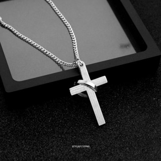 Cross &amp; Ring Necklace สร้อยจี้ไม้กางเขนวงแหวน