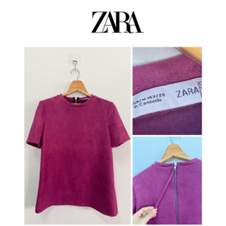 shirt zara ผ้าหนังกลับ เอาไปใส่ เก๋ๆ สำหรับสาว M-L