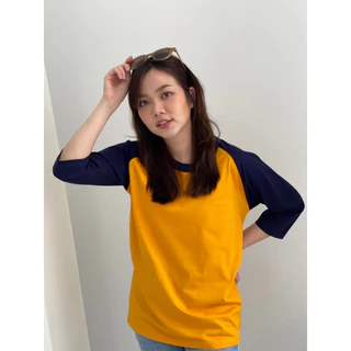 เสื้อยืดทูโทนแขนสามส่วนสไตล์ยุค90