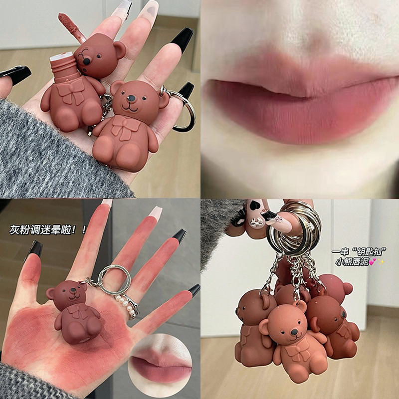 L-13 Art Value ลิปสติกพวงกุญแจรูปหมี เนื้อแมตต์ สีสวย ทาง่าย บางเบา ติดทนนาน ไม่หลุดง่าย