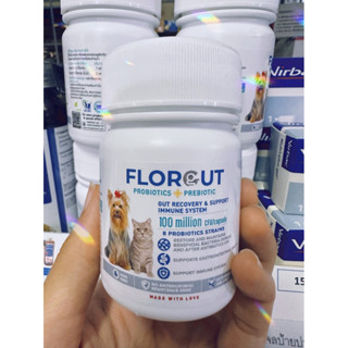 FLORGUTฟลอกัท อาหารเสริมProbiotics&amp;Prebiotic สำหรับสัตว์เลี้ยง  ขนาดบรรจุ 30 แคปซูล