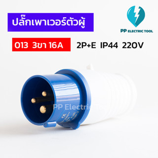 ปลั๊กเพาเวอร์ตัวผู้ 013 3ขา 16A  2P+E 220V IP44 สินค้าพร้อมส่ง