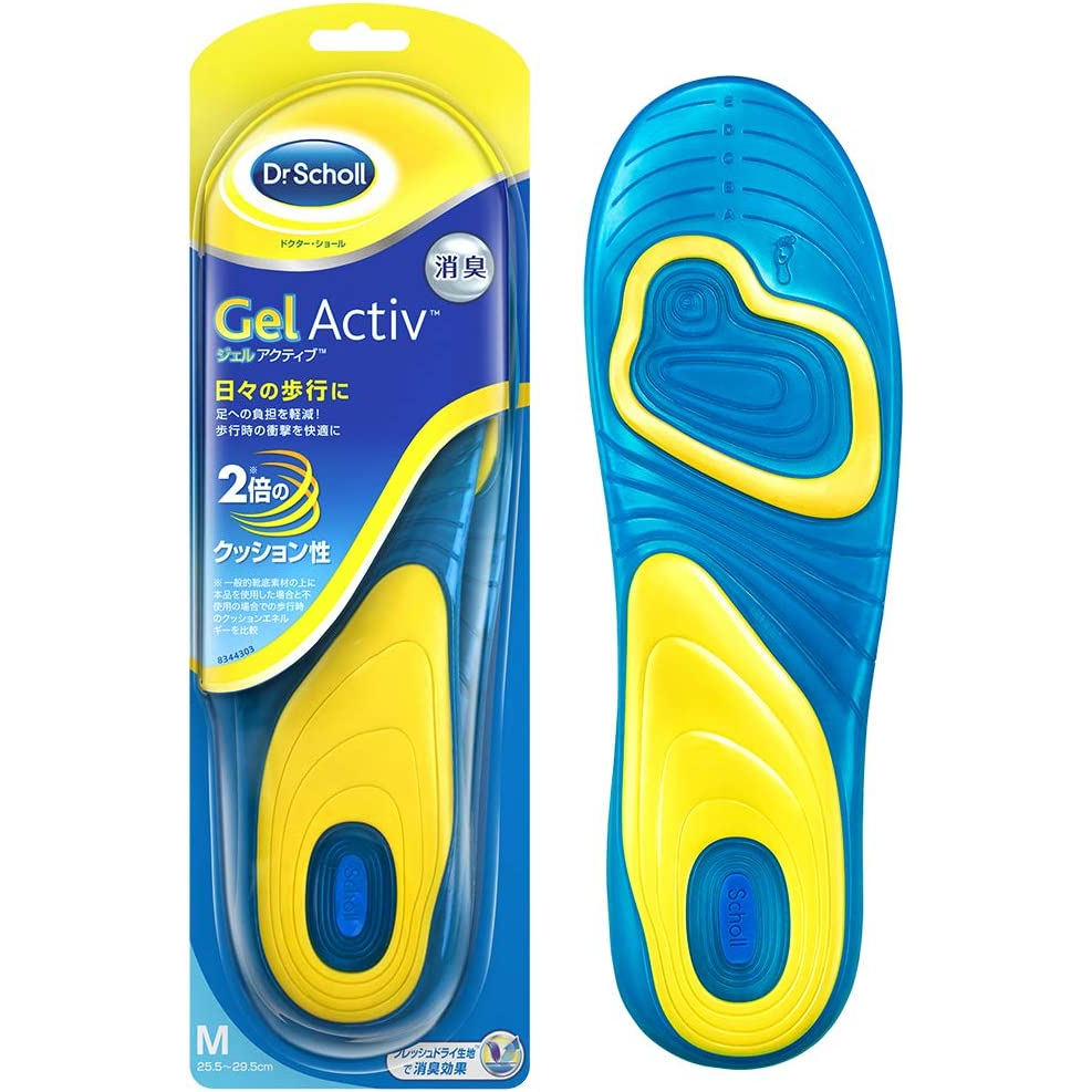 Dr.Scholl พื้นรองเท้าเจล แอคทีฟ ทุกวัน [1 คู่]【ส่งตรงจากญี่ปุ่น】ของแท้