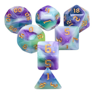 Aurora Borealis Dice Set of 7 | ลูกเต๋า Dice For DnD D&amp;D MTG RPG TRPG เกมกระดาน บอร์ดเกม Game ไพ่ทาโรต์ Magic เมจิก