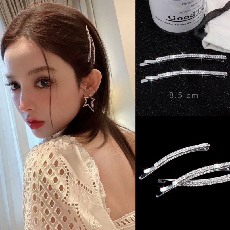 กิ้บ​เจนนี่ Blackpink​กิ๊บติดผมสีเงิน&สีทองติดเพชร2เเถว ขนาดใหญ่ความว้าง4มิลลิเมตร ยาว6.1-8.5 เซนติเมตรราคาต่อชิ้น
