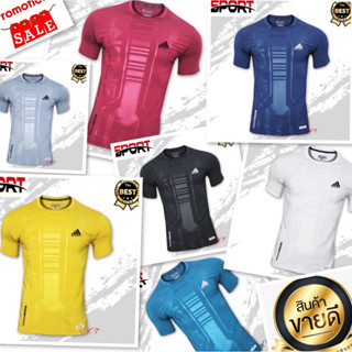 พร้อมส่ง เสื้อกีฬาคอกลมแขนสั้นsport พิมพ์ลายสวย เสื้อออกกำลังกายผู้ชาย ผู้หญิงใส่วิ่ง เสื้อใส่อยู่บ่านสวมใส่สบาย