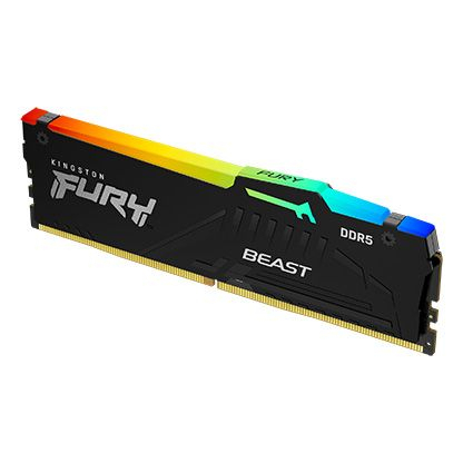 16GB (16GBx1) DDR5 5200MHz RAM (หน่วยความจำ) KINGSTON FURY BEAST DDR5 RGB (AMD EXPO) (BLACK) (KF552C36BBEA-16)-LifeTime