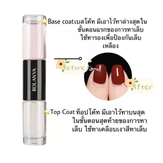 สีทาเล็บ สีทาเล็บกึ่งเจล 2 in 1 สีทาเล็บเจลไม่อบ BOLANYA สีทาเล็บกึ่งเจลไม่ต้องอบ ยาทาเล็บ ไม่ต้องอบ ลอกได้ แพคคู่