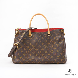 LV PALLAS BROWN MONOGRAM RED CANVAS GHW