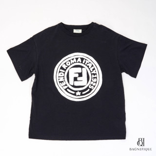 FENDI T-SHIRT 38_ BLACK WHITE