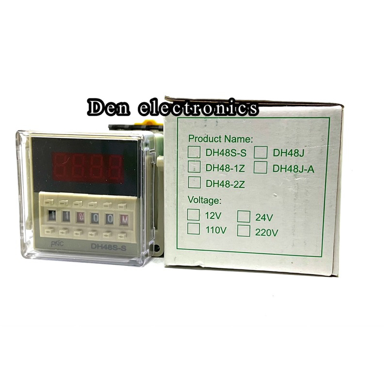 ทวินทามเมอร์ DH48S -S พร้อมซ็อกเก็ต (PNC) Digital Timer Delay Relay Device Programmable  5A 220V ,12