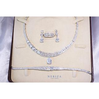 Neriza jewelry/เครื่องประดับเจ้าสาวเพชรสังเคราะห์ประกายเทียบเท่าเพชรแท้  จัดส่งฟรีพร้อมกล่องNSW041