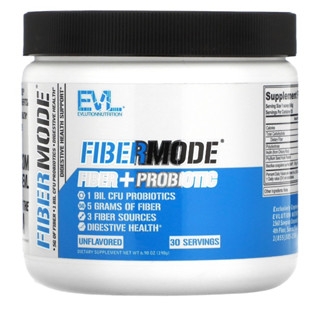 EVLution Nutrition FiberMode, Fiber + Probiotic, Unflavored, 6.98 oz (198 g)