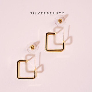 โค้ด  SILV45  ลด45.-  Silver beautyต่างหูทองมิติเรียบแฟชั่นE00102