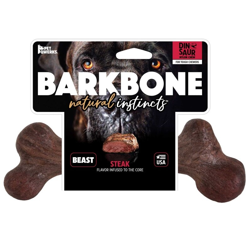 PQ Dinosaur BarkBone Steak กระดูกไดโนเสาร์ ขัดฟัน ผสมไม้จริงรสเสต๊กเข้มข้น สำหรับสุนัขกัดแทะ ไร้สารพิษ ลดเครียด