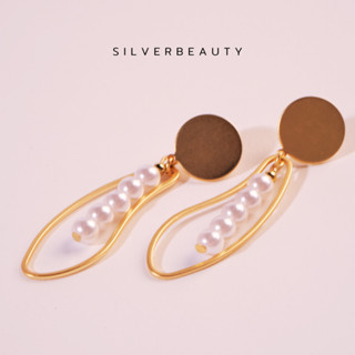 โค้ด SILV45 ลด45.-  Silver beautyต่างหูพวงไข่มุกแฟชั่นE03404