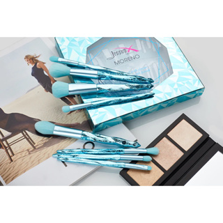 (ส่งฟรี ไม่ใช้โค้ด) แปรงแต่งหน้า 8 ชิ้น Jessup Moreno Glacier Blue 8Pcs Brush Set T269