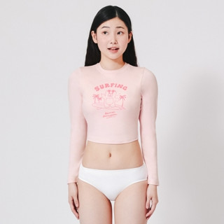 [ผญ] เสื้อว่ายน้ำ แขนยาว ครึ่งตัว Barrel x Bellygom Crop Rashguard