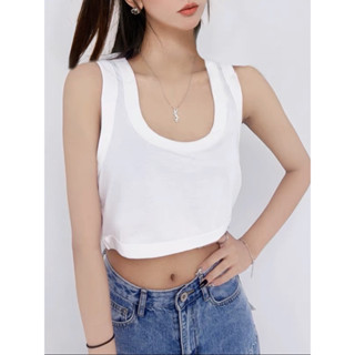 เสื้อกล้ามครอปเว้าหลัง BACK HOLE LOOSE CROPPED TANK TOPS