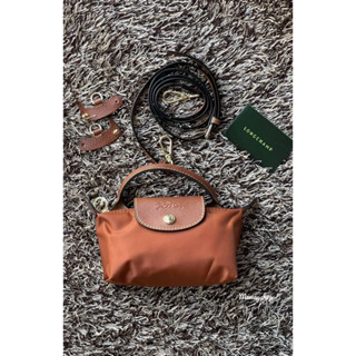 LONGCHAMP LE PLIAGE ORIGINAL Pouch with handle สีBrown