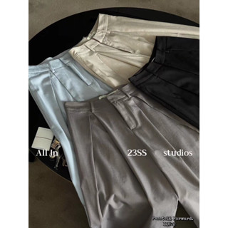 🇰🇷New🇰🇷  Korea basic trousers  มาใหม่เลยค้า กับกางเกง ขากระบอกจีบหน้าผ้าดี เรียบๆแต่เก๋มากก แนะนำเลยย